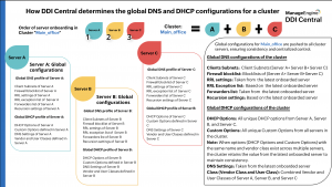 Global DNS and DHCP configurations pushed to all the servers in the cluster